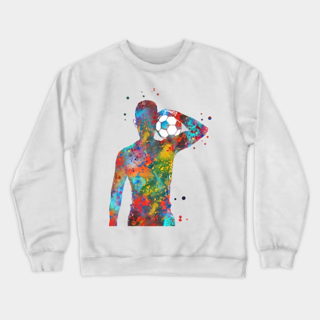 Male Soccer Player Crewneck Sweatshirt by RosaliArt